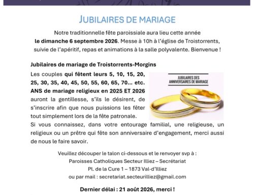 Jubilaires de mariage – Troistorrents-Morgins